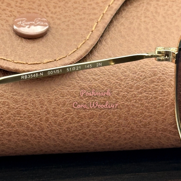 RayBan Hexagonal Gradient Brown Lenses RB3548N Gold Frame Unisex New - Picture 9 of 17